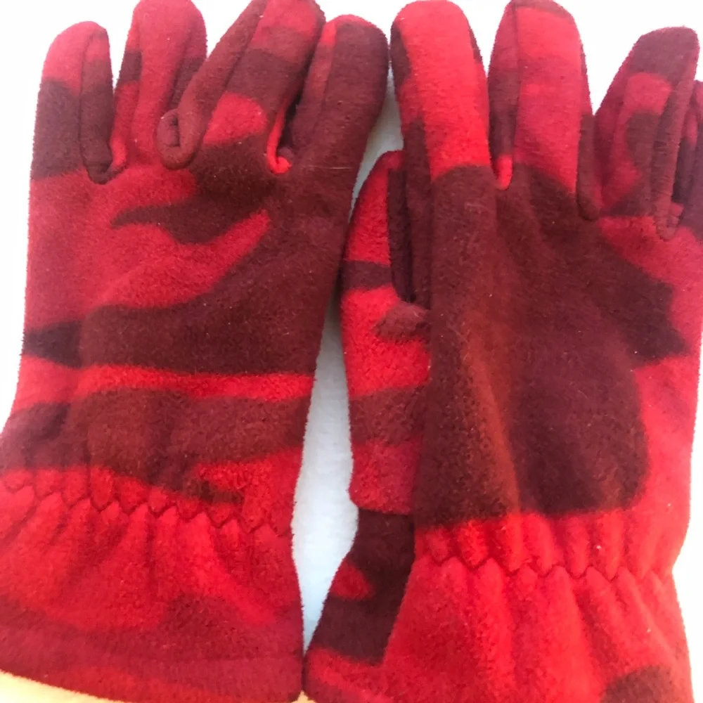 Red and Brown Camouflage kids Gloves